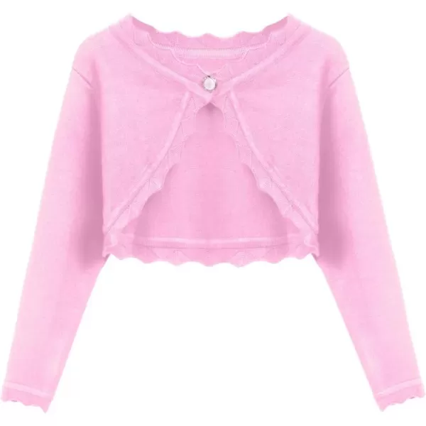 Arshiner Girls Open Front Bolero Shrug Kids Long Sleeve Cropped Elegant Cardigan Knit Sweater