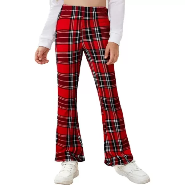 Arshiner Girls Print Flare Leggings Kids Elastic High Waisted Bell Bottoms Yoga Pants with Pockets