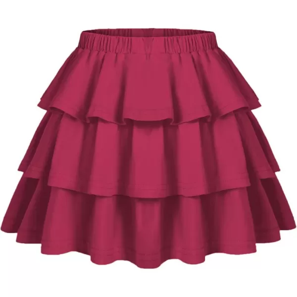 Arshiner Girls Summer Cute High Waist Ruffle Skirt Flared Pleated Solid Color Skirt