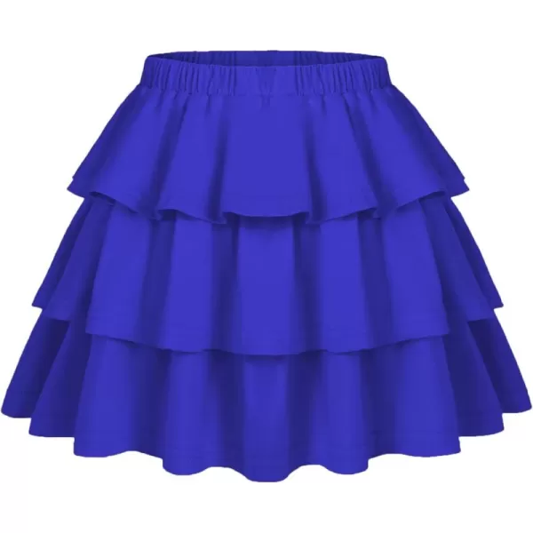 Arshiner Girls Summer Cute High Waist Ruffle Skirt Flared Pleated Solid Color Skirt
