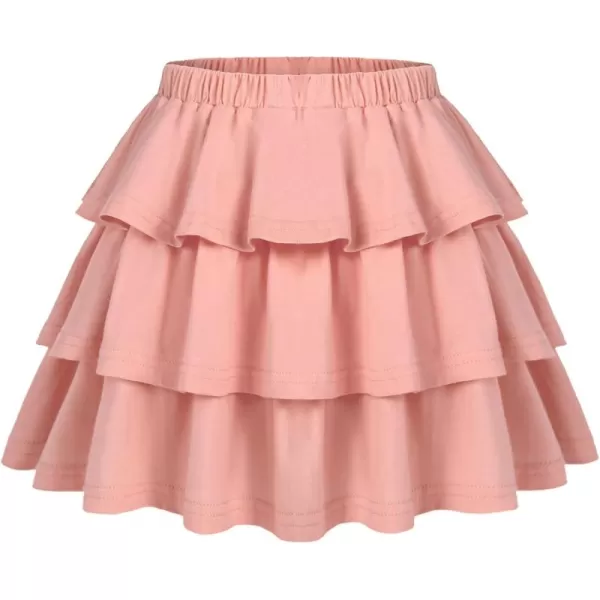 Arshiner Girls Summer Cute High Waist Ruffle Skirt Flared Pleated Solid Color Skirt