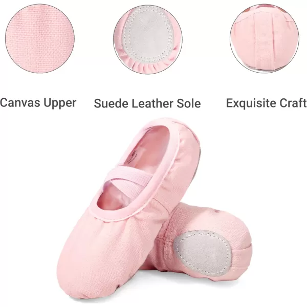 Arshiner Ballet Shoes for Girls Canvas Ballet Slippers Dance Shoes with Elastic Band for Toddler/Little Kid/Big Kid