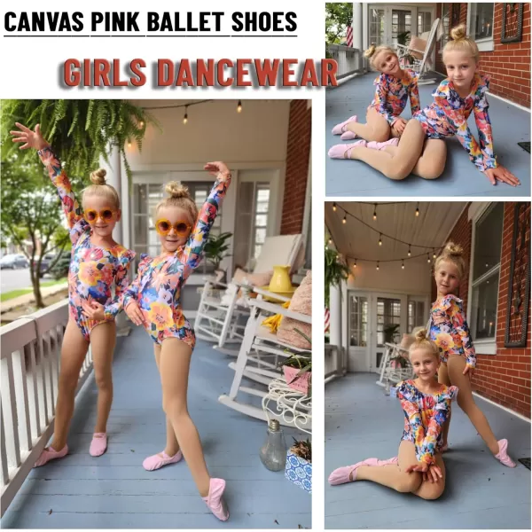 Arshiner Ballet Shoes for Girls Canvas Ballet Slippers Dance Shoes with Elastic Band for Toddler/Little Kid/Big Kid