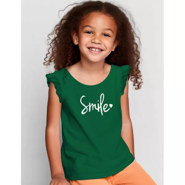 Arshiner Girls Basic Ruffle Sleeve Cute T-Shirt Stretchy Tunic Tank Tops School Blouse