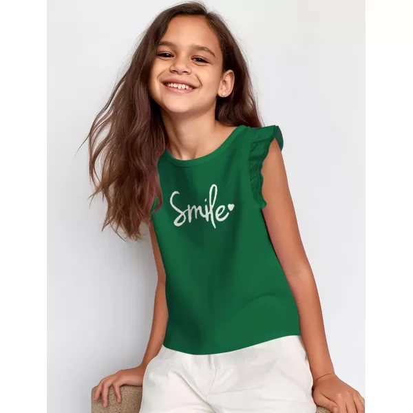 Arshiner Girls Basic Ruffle Sleeve Cute T-Shirt Stretchy Tunic Tank Tops School Blouse