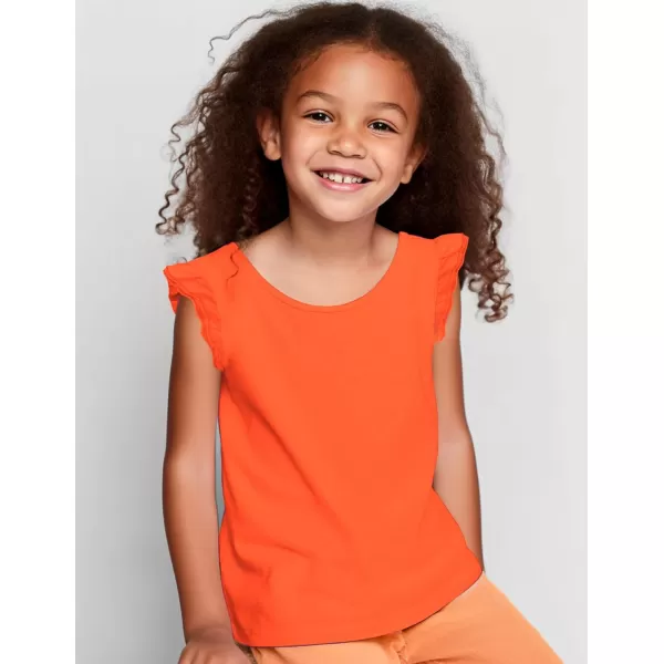 Arshiner Girls Basic Ruffle Sleeve Cute T-Shirt Stretchy Tunic Tank Tops School Blouse