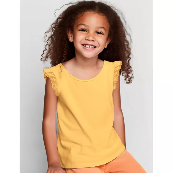 Arshiner Girls Basic Ruffle Sleeve Cute T-Shirt Stretchy Tunic Tank Tops School Blouse