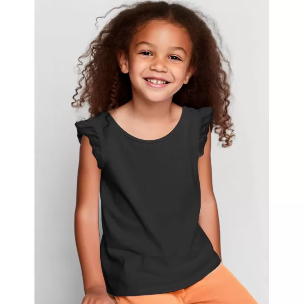 Arshiner Girls Basic Ruffle Sleeve Cute T-Shirt Stretchy Tunic Tank Tops School Blouse