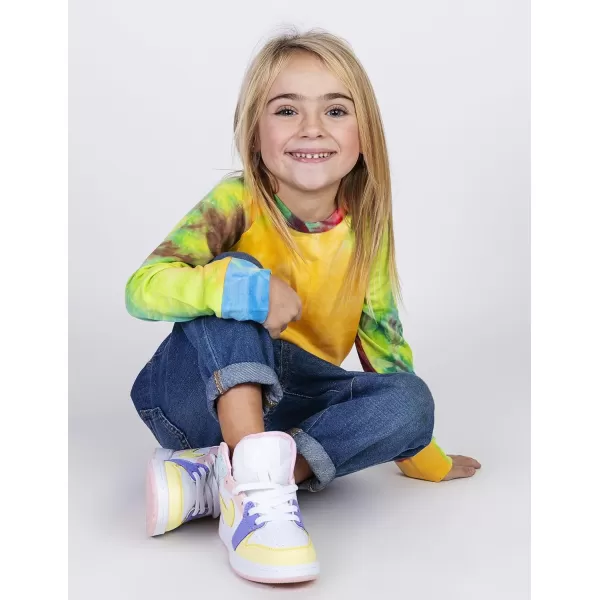 Arshiner Girls Casual Tie Dye Crewneck Long Sleeve Sweaters Loose Fashion Tops for 4-12 Years