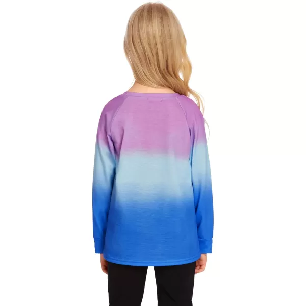 Arshiner Girls Casual Tie Dye Crewneck Long Sleeve Sweaters Loose Fashion Tops for 4-12 Years
