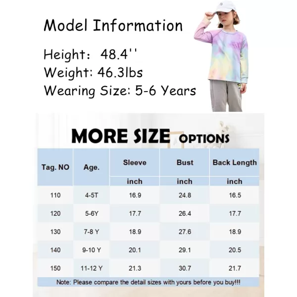 Arshiner Girls Casual Tie Dye Crewneck Long Sleeve Sweaters Loose Fashion Tops for 4-12 Years