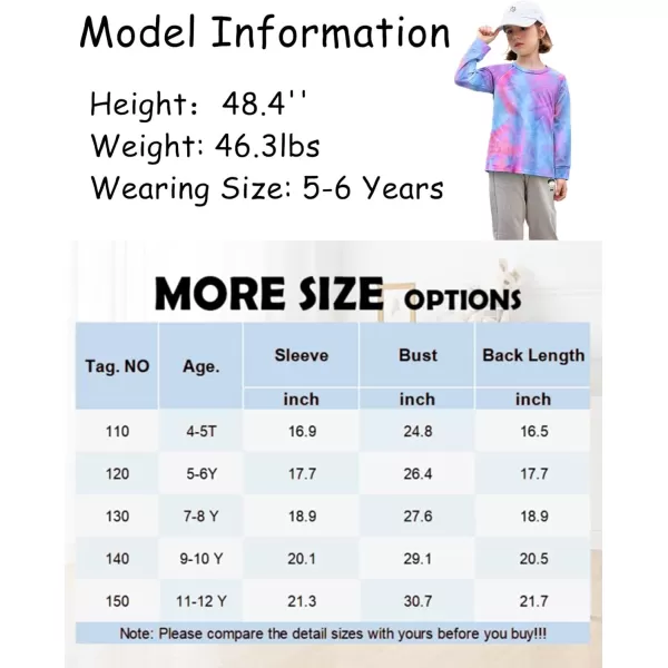 Arshiner Girls Casual Tie Dye Crewneck Long Sleeve Sweaters Loose Fashion Tops for 4-12 Years