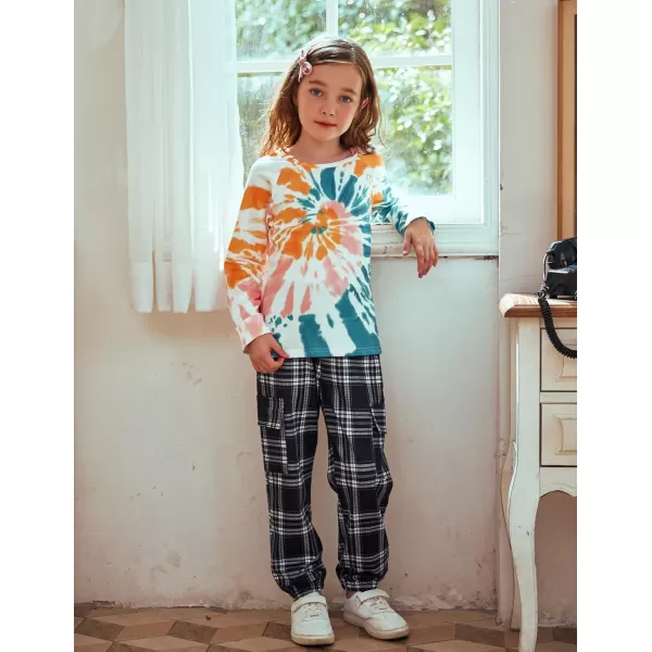 Arshiner Girls Casual Tie Dye Crewneck Long Sleeve Sweaters Loose Fashion Tops for 4-12 Years
