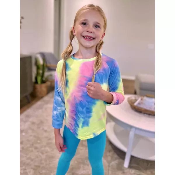 Arshiner Girls Casual Tie Dye Crewneck Long Sleeve Sweaters Loose Fashion Tops for 4-12 Years