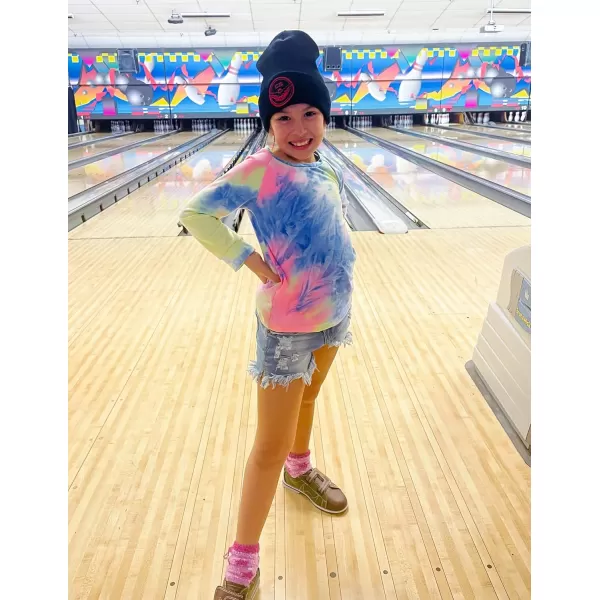 Arshiner Girls Casual Tie Dye Crewneck Long Sleeve Sweaters Loose Fashion Tops for 4-12 Years