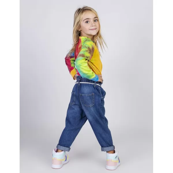 Arshiner Girls Casual Tie Dye Crewneck Long Sleeve Sweaters Loose Fashion Tops for 4-12 Years