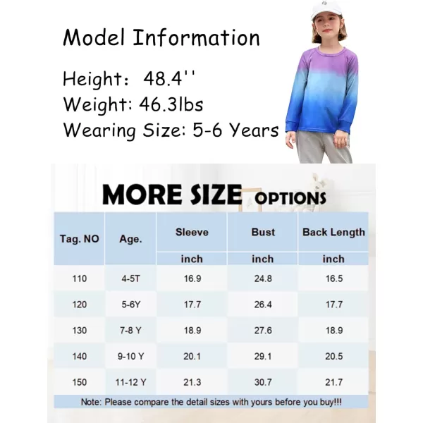 Arshiner Girls Casual Tie Dye Crewneck Long Sleeve Sweaters Loose Fashion Tops for 4-12 Years