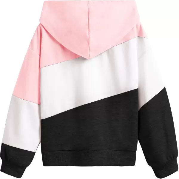 Arshiner Girls Color Block Hoodies Crewneck Long Sleeve Casual Soft Sweatshirts Tops with Pockets