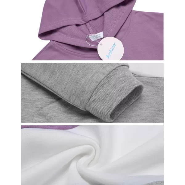 Arshiner Girls Color Block Hoodies Crewneck Long Sleeve Casual Soft Sweatshirts Tops with Pockets