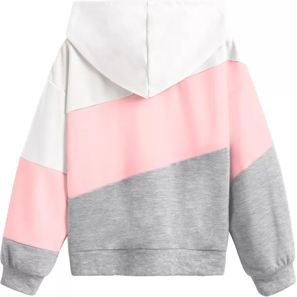 Arshiner Girls Color Block Hoodies Crewneck Long Sleeve Casual Soft Sweatshirts Tops with Pockets