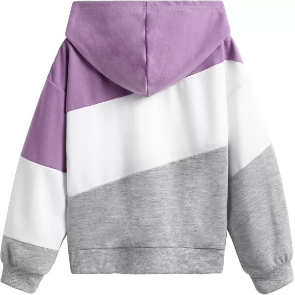 Arshiner Girls Color Block Hoodies Crewneck Long Sleeve Casual Soft Sweatshirts Tops with Pockets