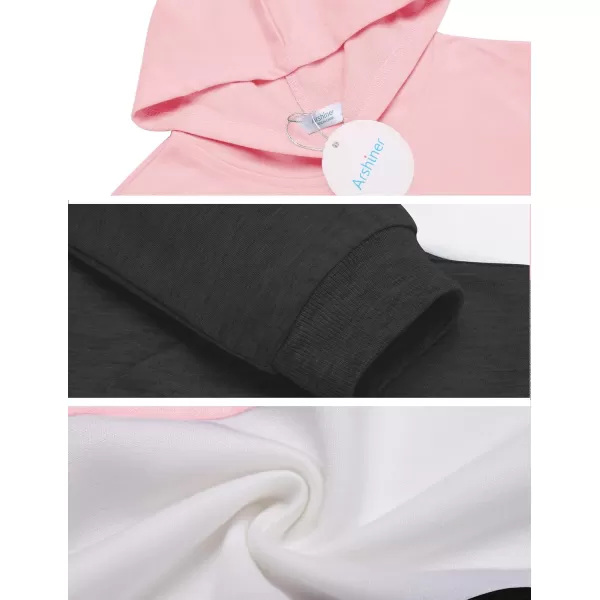 Arshiner Girls Color Block Hoodies Crewneck Long Sleeve Casual Soft Sweatshirts Tops with Pockets