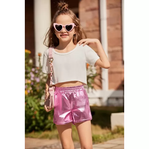 Arshiner Girls Metallic Shorts Summer Sparkly Shiny Hot Dance Athletic Pants Shorts