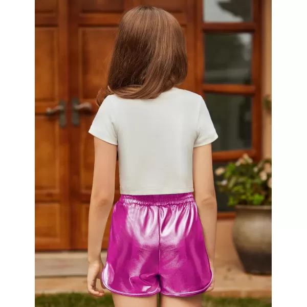 Arshiner Girls Metallic Shorts Summer Sparkly Shiny Hot Dance Athletic Pants Shorts