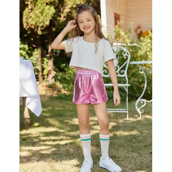 Arshiner Girls Metallic Shorts Summer Sparkly Shiny Hot Dance Athletic Pants Shorts
