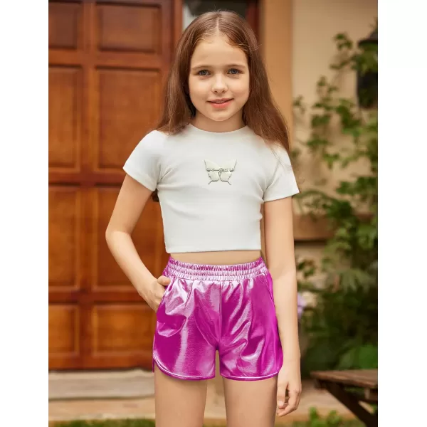 Arshiner Girls Metallic Shorts Summer Sparkly Shiny Hot Dance Athletic Pants Shorts