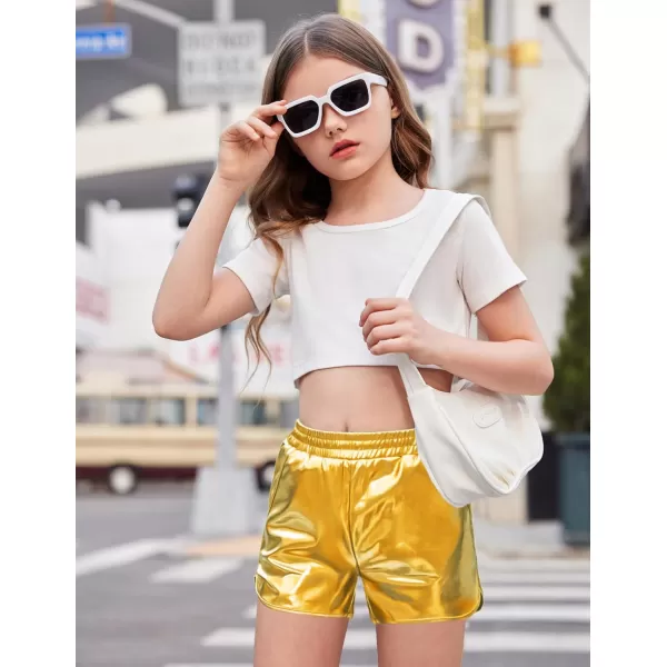Arshiner Girls Metallic Shorts Summer Sparkly Shiny Hot Dance Athletic Pants Shorts