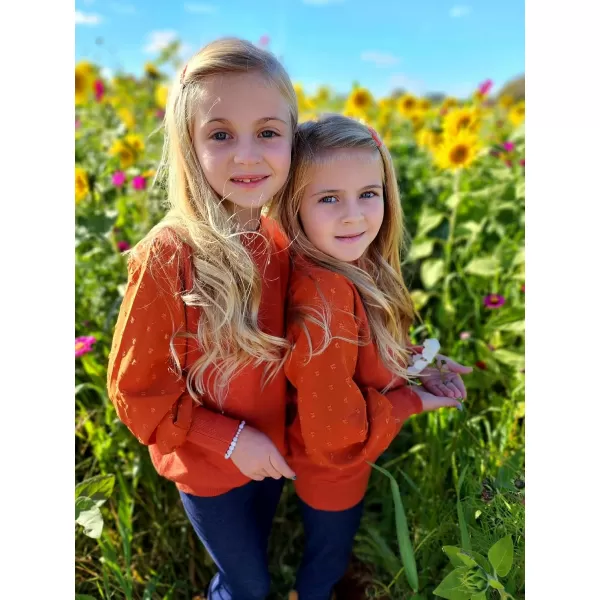 Arshiner Girls Puff Long Sleeve Sweaters Crewneck Lace Polka Dot Casual Knit Tops Pullover Jumper Outwear for Kids