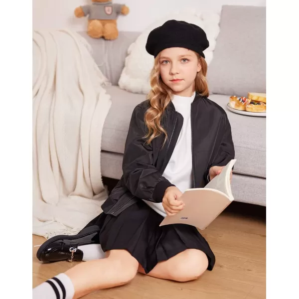 Arshiner Girls Puff Long Sleeve Sweaters Crewneck Lace Polka Dot Casual Knit Tops Pullover Jumper Outwear for Kids