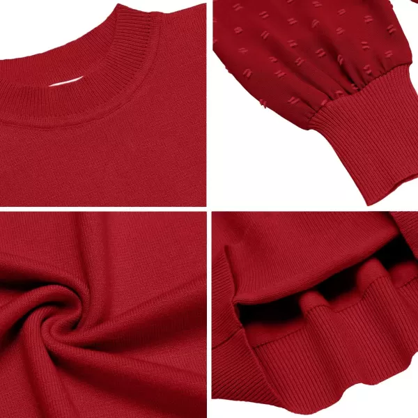 Arshiner Girls Puff Long Sleeve Sweaters Crewneck Lace Polka Dot Casual Knit Tops Pullover Jumper Outwear for Kids