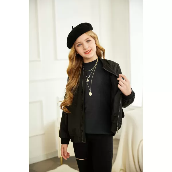 Arshiner Girls Puff Long Sleeve Sweaters Crewneck Lace Polka Dot Casual Knit Tops Pullover Jumper Outwear for Kids
