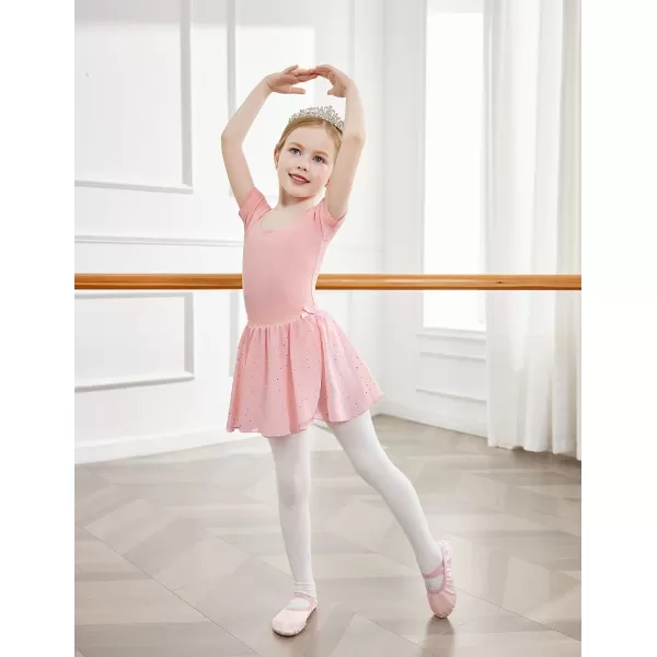 Arshiner Girls Sequin Ballet Leotards Combo Irregular Hem Dance Dresses Outfits Toddler Skirted Leotard