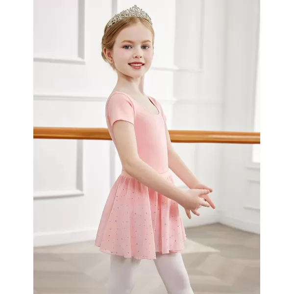 Arshiner Girls Sequin Ballet Leotards Combo Irregular Hem Dance Dresses Outfits Toddler Skirted Leotard
