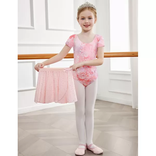 Arshiner Girls Sequin Ballet Leotards Combo Irregular Hem Dance Dresses Outfits Toddler Skirted Leotard