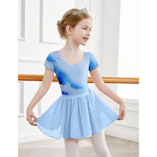 Arshiner Girls Sequin Ballet Leotards Combo Irregular Hem Dance Dresses Outfits Toddler Skirted Leotard