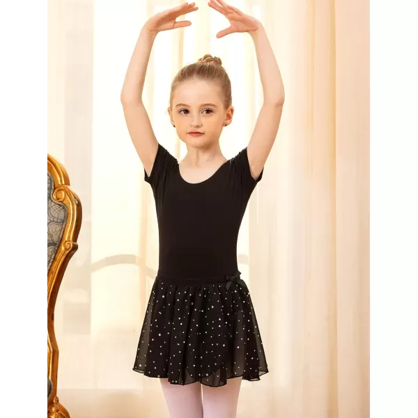 Arshiner Girls Sequin Ballet Leotards Combo Irregular Hem Dance Dresses Outfits Toddler Skirted Leotard