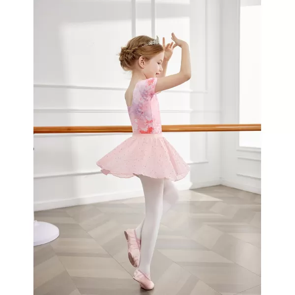 Arshiner Girls Sequin Ballet Leotards Combo Irregular Hem Dance Dresses Outfits Toddler Skirted Leotard