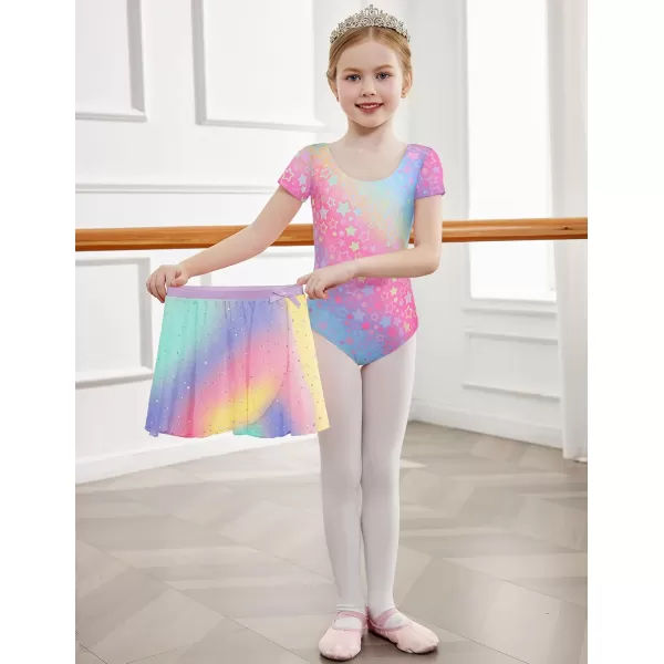Arshiner Girls Sequin Ballet Leotards Combo Irregular Hem Dance Dresses Outfits Toddler Skirted Leotard