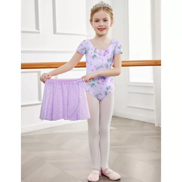Arshiner Girls Sequin Ballet Leotards Combo Irregular Hem Dance Dresses Outfits Toddler Skirted Leotard