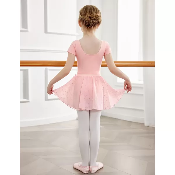Arshiner Girls Sequin Ballet Leotards Combo Irregular Hem Dance Dresses Outfits Toddler Skirted Leotard