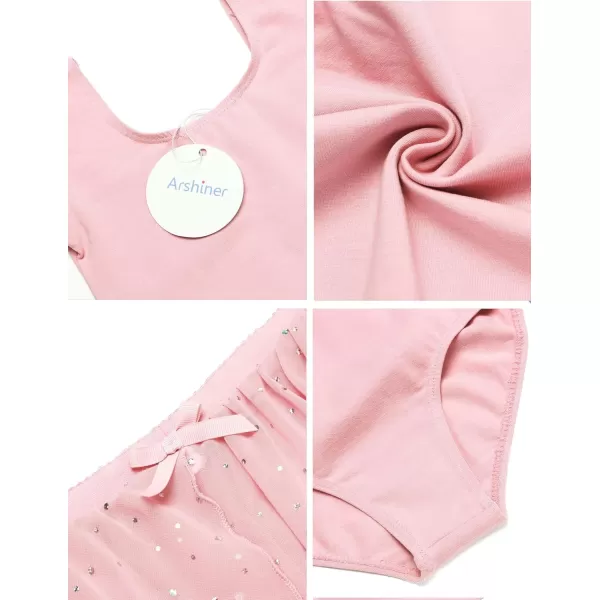 Arshiner Girls Sequin Ballet Leotards Combo Irregular Hem Dance Dresses Outfits Toddler Skirted Leotard