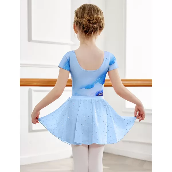 Arshiner Girls Sequin Ballet Leotards Combo Irregular Hem Dance Dresses Outfits Toddler Skirted Leotard