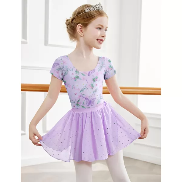 Arshiner Girls Sequin Ballet Leotards Combo Irregular Hem Dance Dresses Outfits Toddler Skirted Leotard