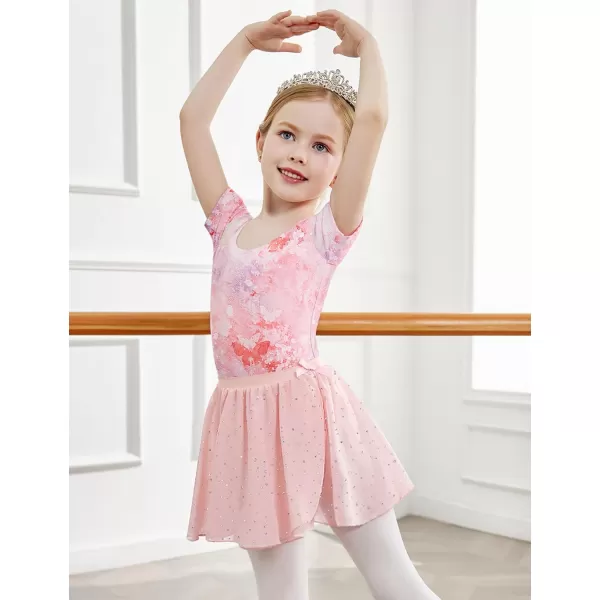 Arshiner Girls Sequin Ballet Leotards Combo Irregular Hem Dance Dresses Outfits Toddler Skirted Leotard