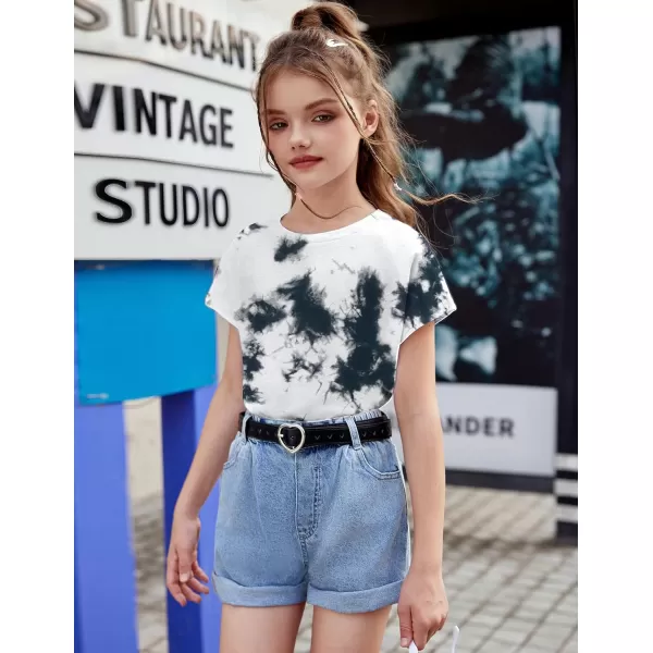 Arshiner Girls Shirt Crop Tops Short Sleeve Summer Drop Shoulder Batwing Sleeve Crewneck Loose T Shirt Tee