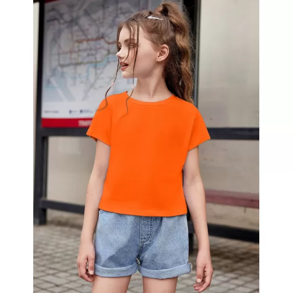 Arshiner Girls Shirt Crop Tops Short Sleeve Summer Drop Shoulder Batwing Sleeve Crewneck Loose T Shirt Tee